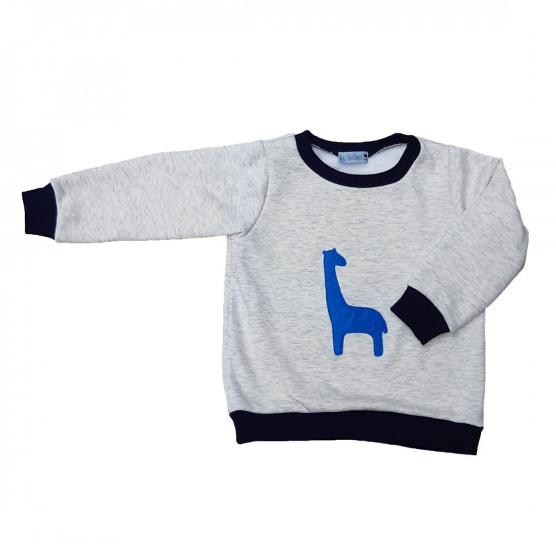 Sweat -Shirt motif Girafe Bleue