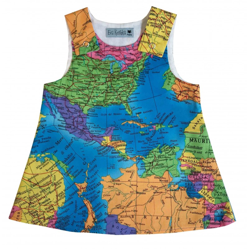 World map Pattern Nancy Dress