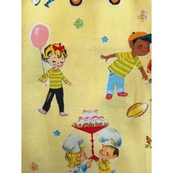 Robe  enfant jaune motif vintage