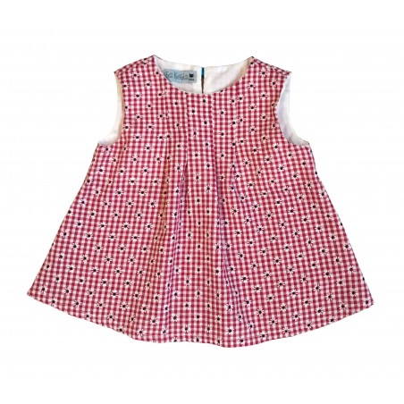 Robe enfant motif vichy rouge